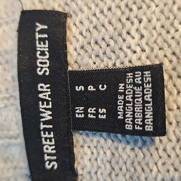 3/$25 Streetwear Society Size S Gray Cardigan with Yellow Smiley Faces - Picture 5 of 5